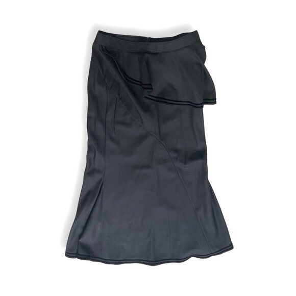 Givenchy black wool midi ruffle side skirt size 38 - Picture 1 of 5